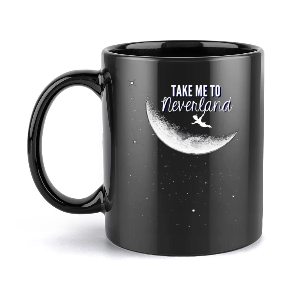 Take Me To Neverland Fun Peter Pan Popular Graphic Movie Black Mug