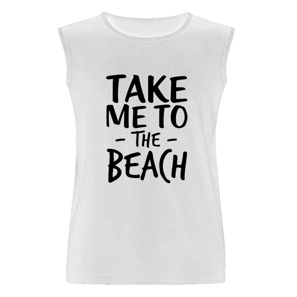 Take Me To The Beach Fun Summer Love Graphic Men Sleeveless T-Shirt