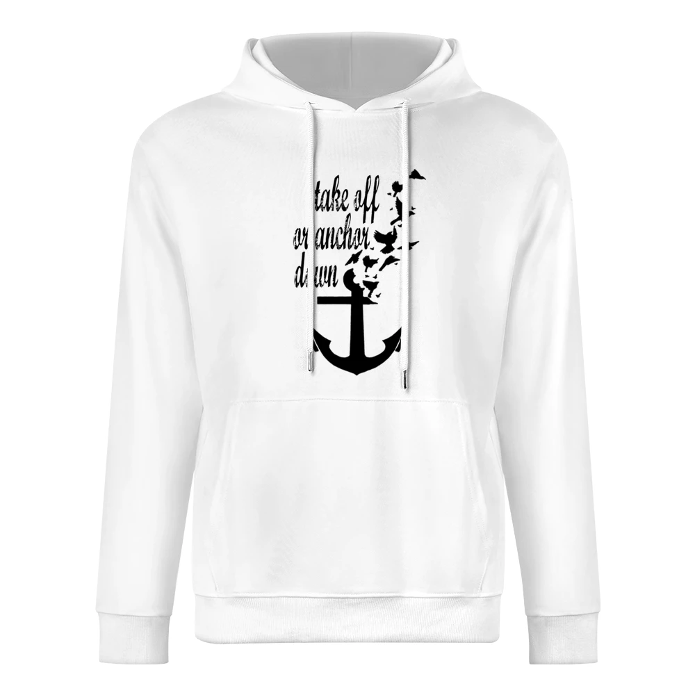 Take Off Or Anchor Down Flying Birds Graphic Tee Shirt European Size Men Hoodie