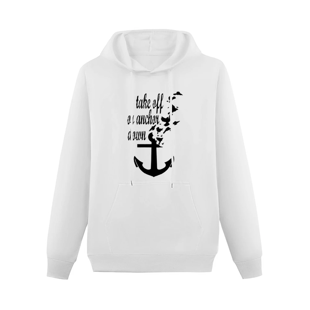 Take Off Or Anchor Down Flying Birds Graphic Tee Shirt Men Hoodie With Pocket
