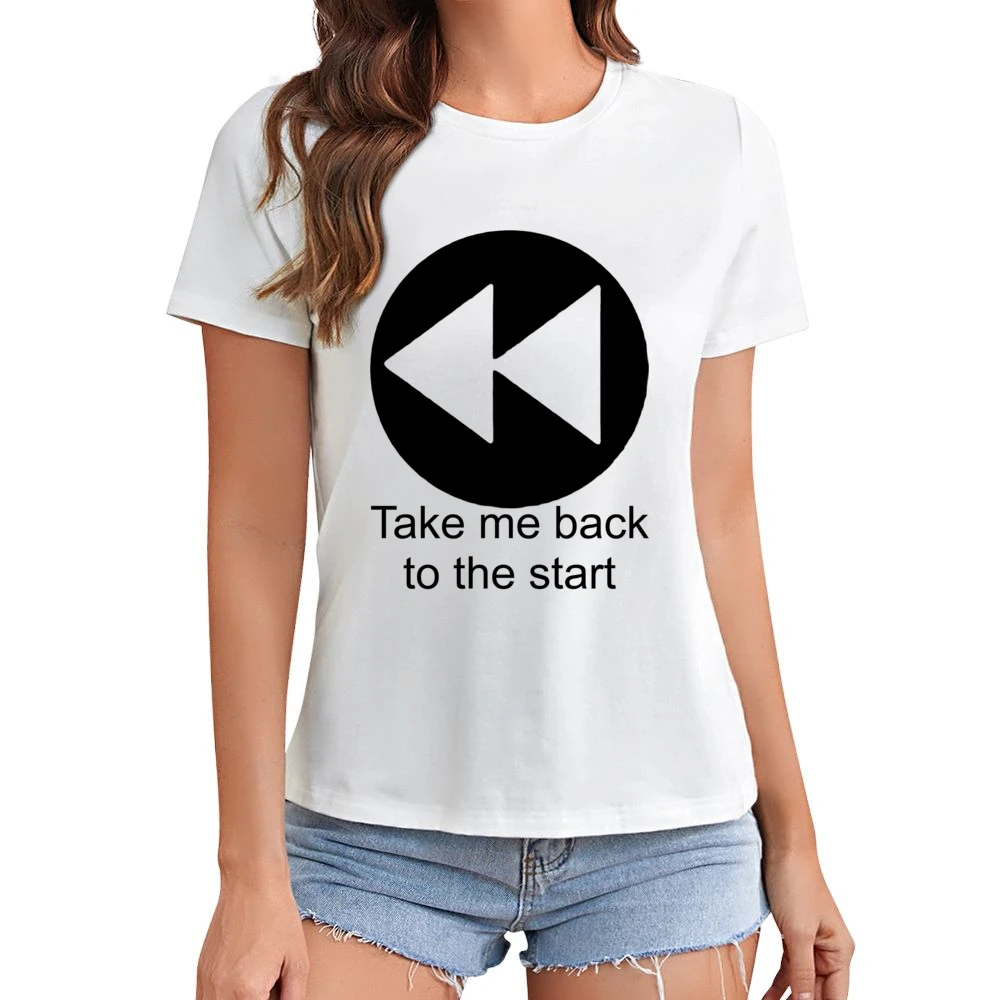 Take me back to the start - music player button Asian Size Women Ladies T-shirt