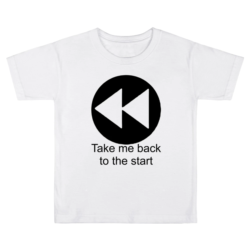 Take me back to the start - music player button Kids Boys Girls T-Shirt