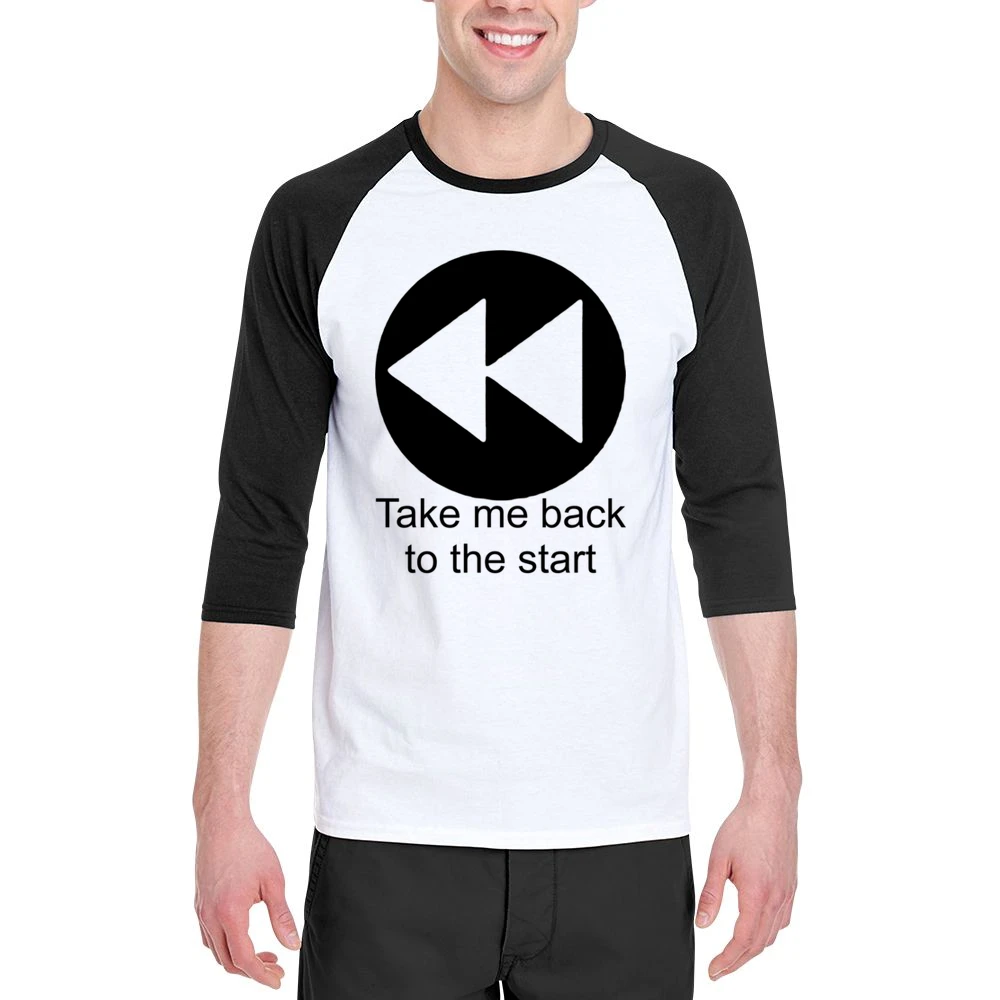 Take me back to the start - music player button Men 3/4 Sleeve T-Shirt