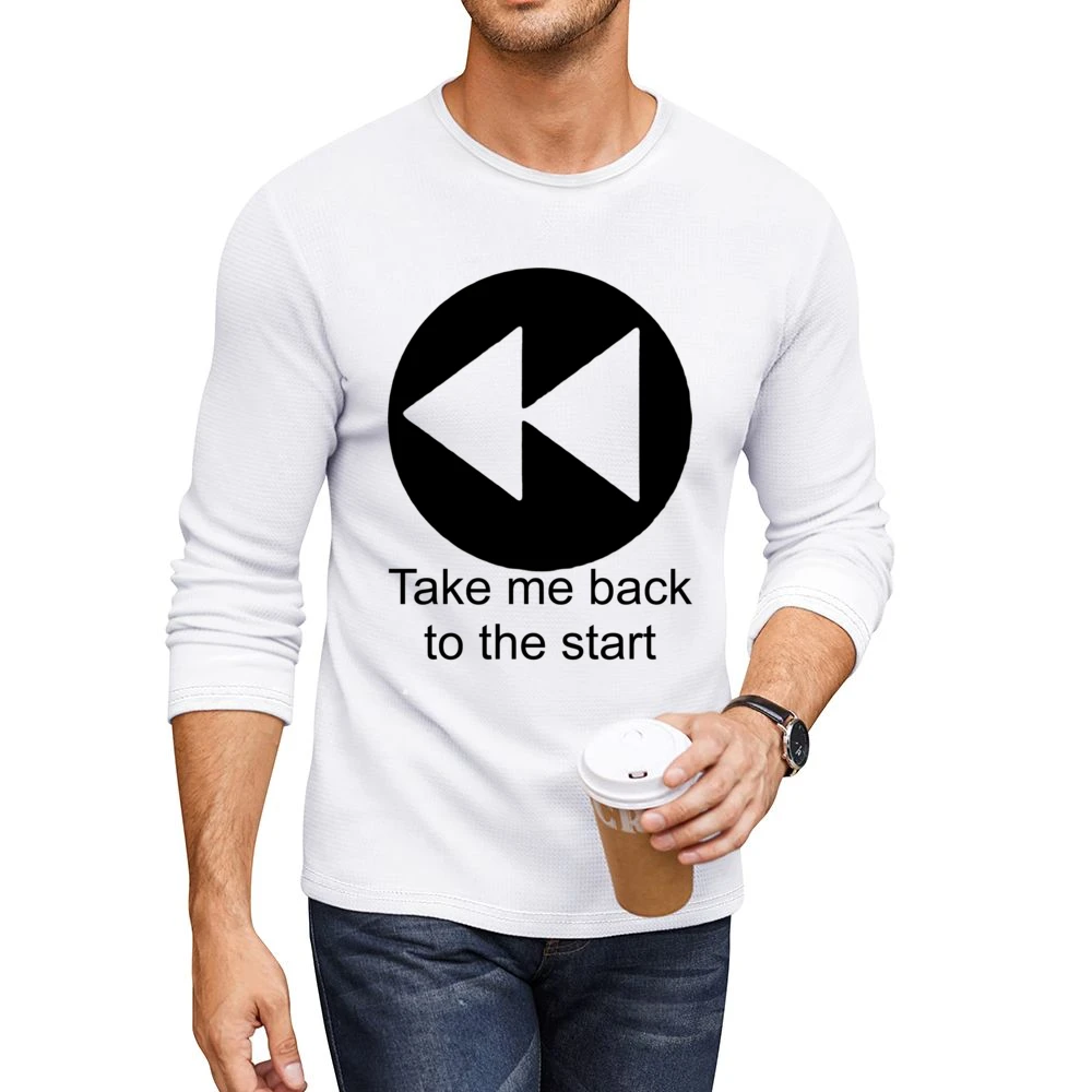 Take me back to the start - music player button Men CrewNeck Long Sleeve T-Shirt