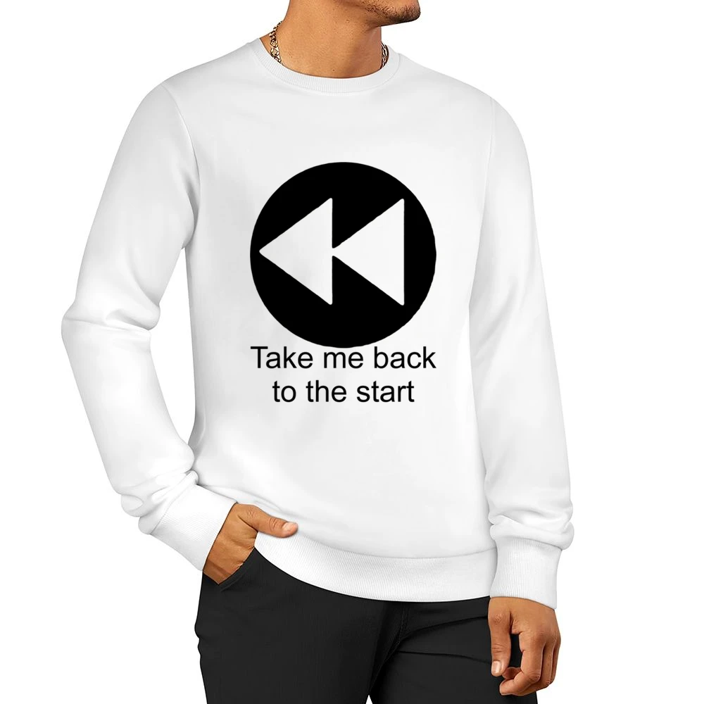 Take me back to the start - music player button Men Pullover Sweatshirt