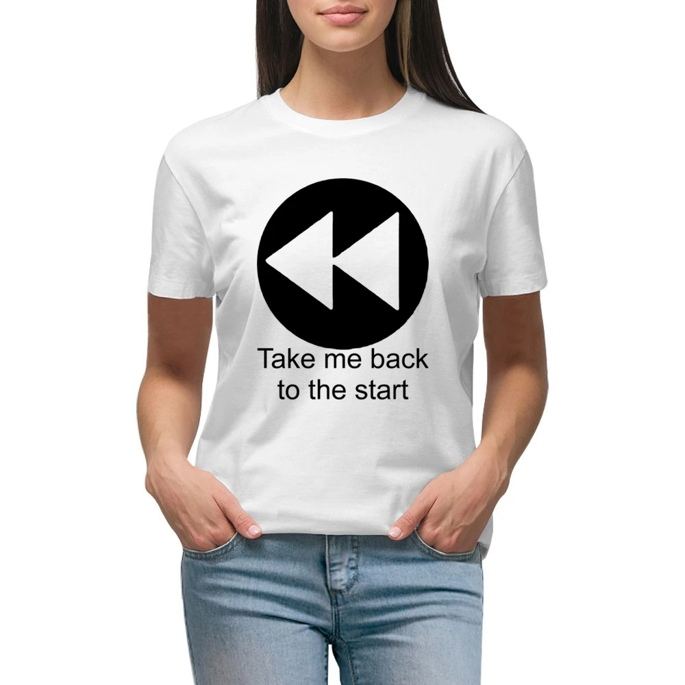 Take me back to the start - music player button Premium Women Ladies T-shirt