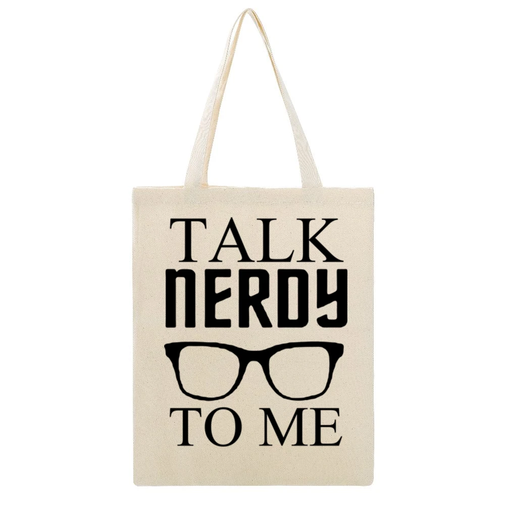 Talk nerdy to me funny humor jokes Beige Canvas Tote Shopping Bag