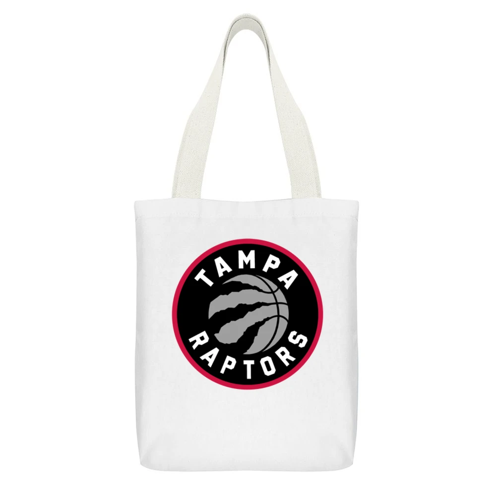 Tampa Raptors Toronto Basketball Fan Parody 2021 Season White White Canvas Tote Shopping Bag With Interior Pocket