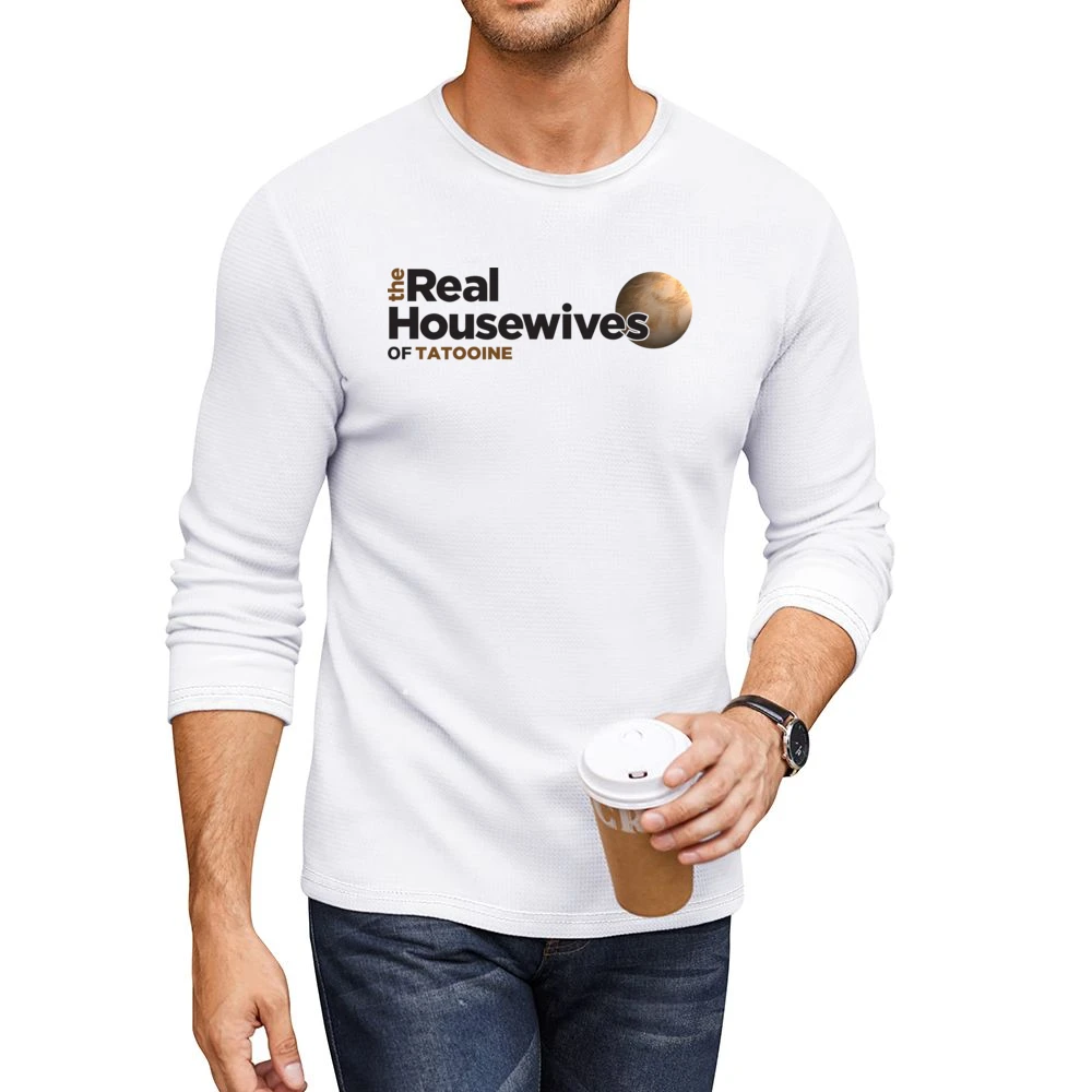 Tatooine Real Housewives Star Wars Parody White Men CrewNeck Long Sleeve T-Shirt