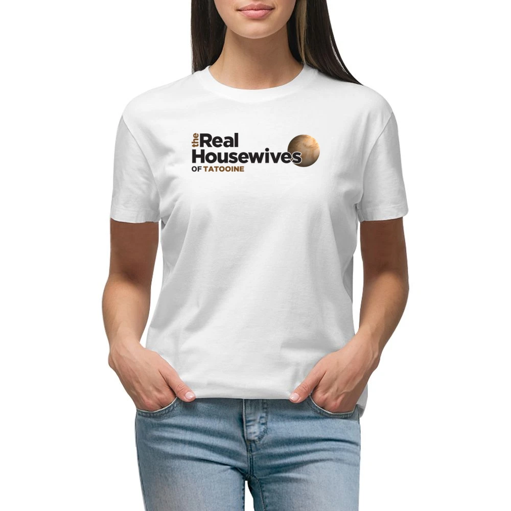 Tatooine Real Housewives Star Wars Parody White Premium Women Ladies T-shirt