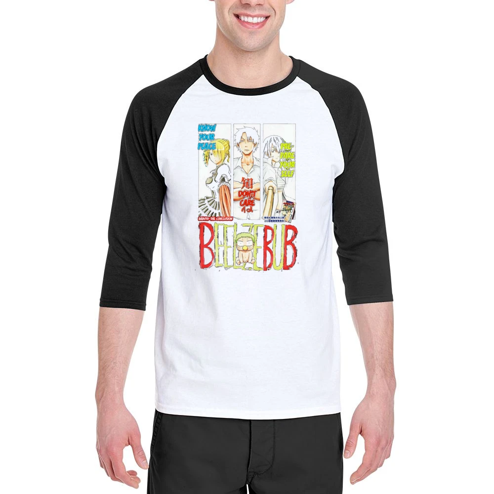 Tatsumi Oga Aoi Kunieda Hilda baby Beel beelzebub main characters mang Men 3/4 Sleeve T-Shirt