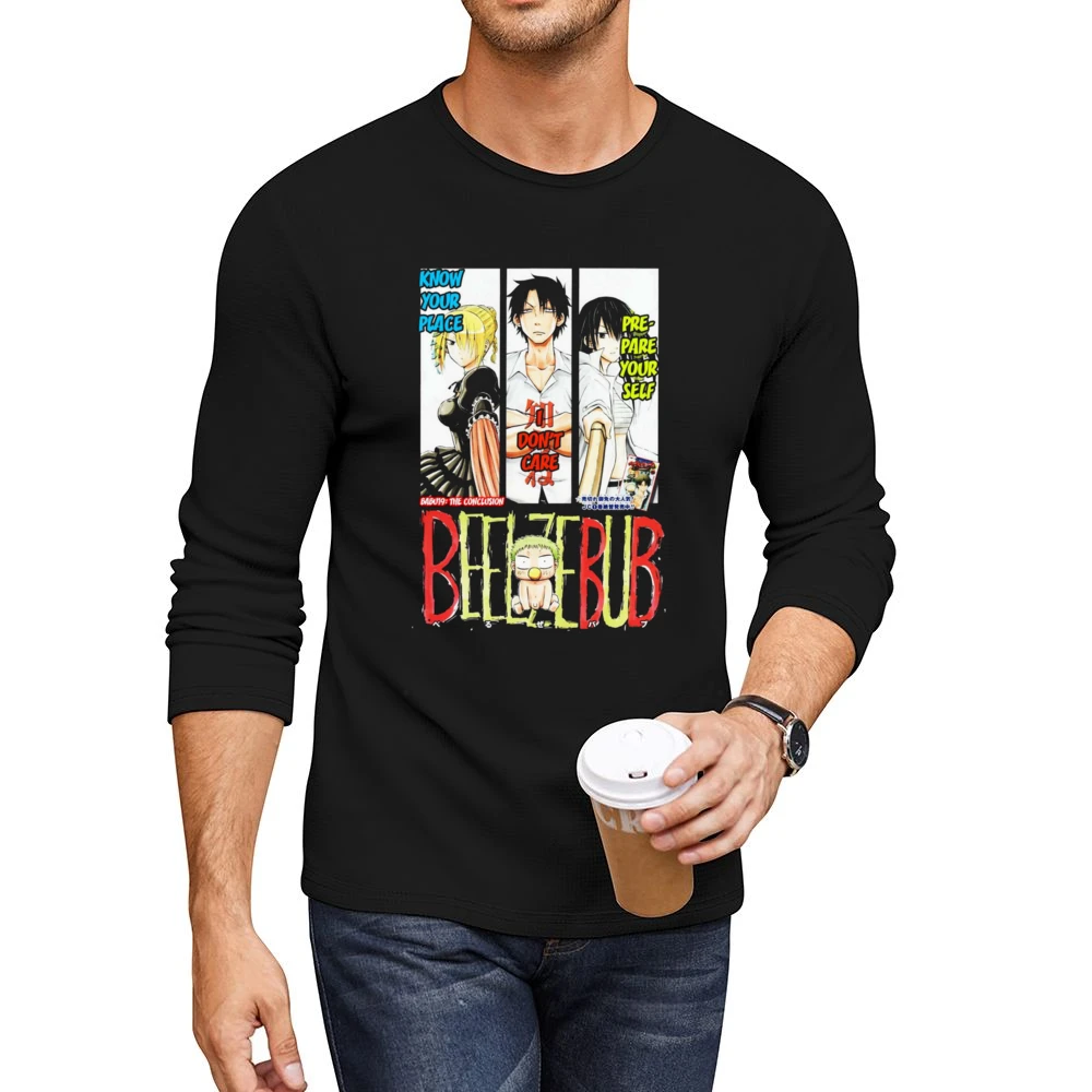 Tatsumi Oga Aoi Kunieda Hilda baby Beel beelzebub main characters mang Men CrewNeck Long Sleeve T-Shirt