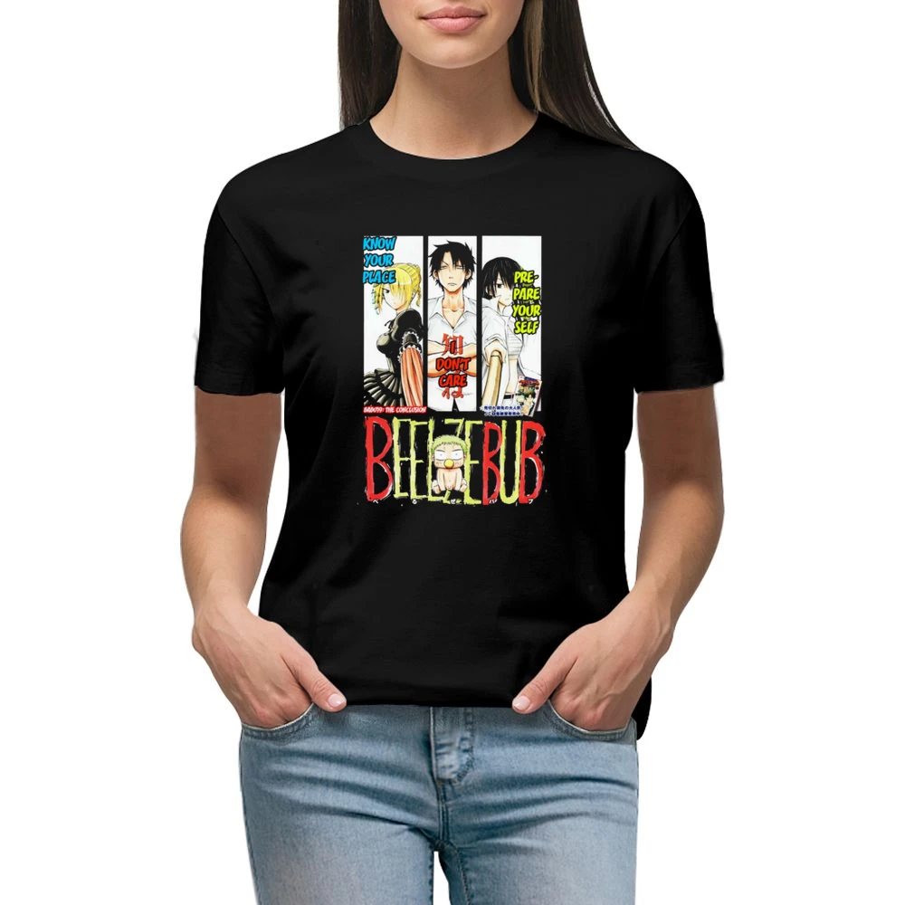 Tatsumi Oga Aoi Kunieda Hilda baby Beel beelzebub main characters mang Premium Women Ladies T-shirt