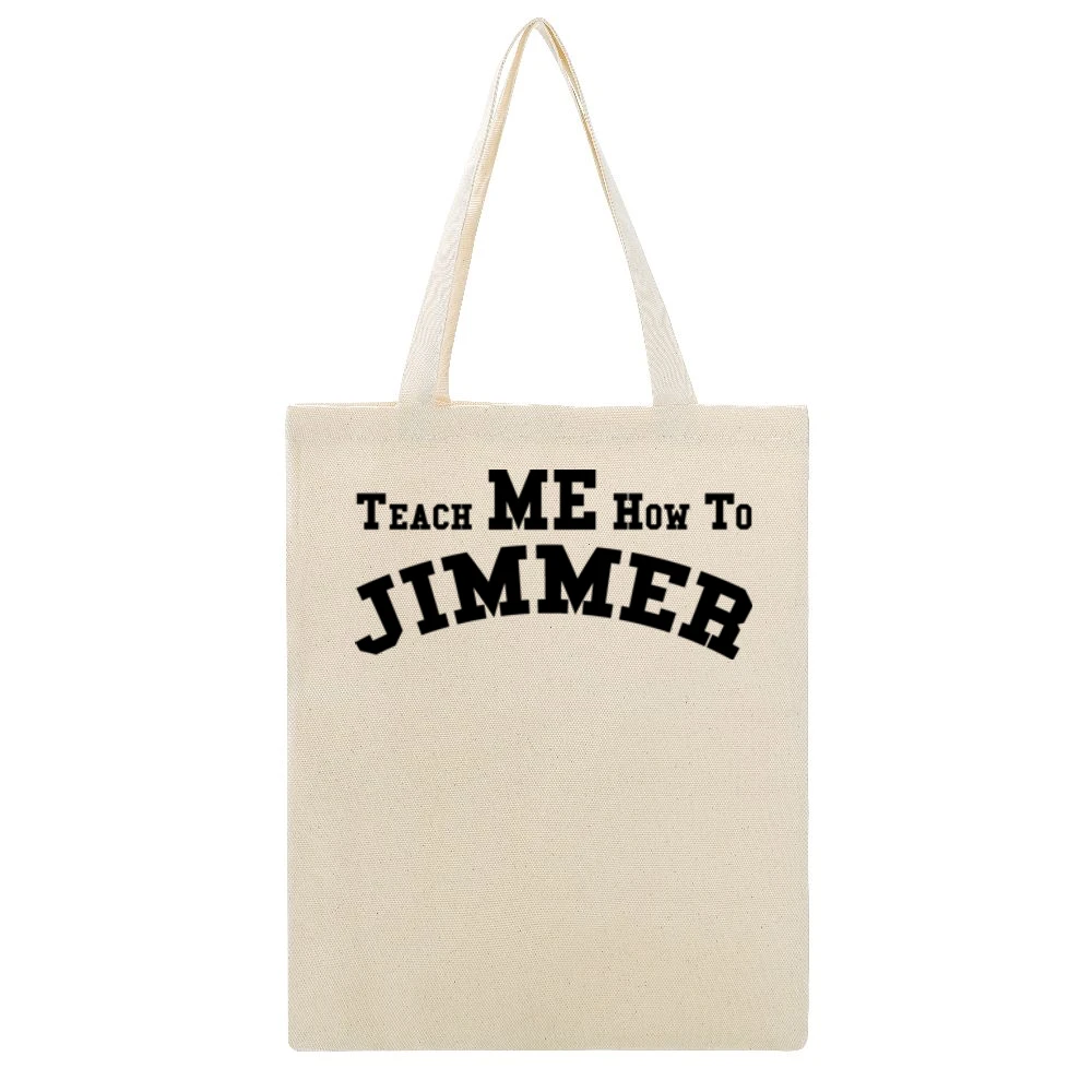 Teach Me How To Jimmer Jimmer Fredette Bball Beige Canvas Tote Shopping Bag