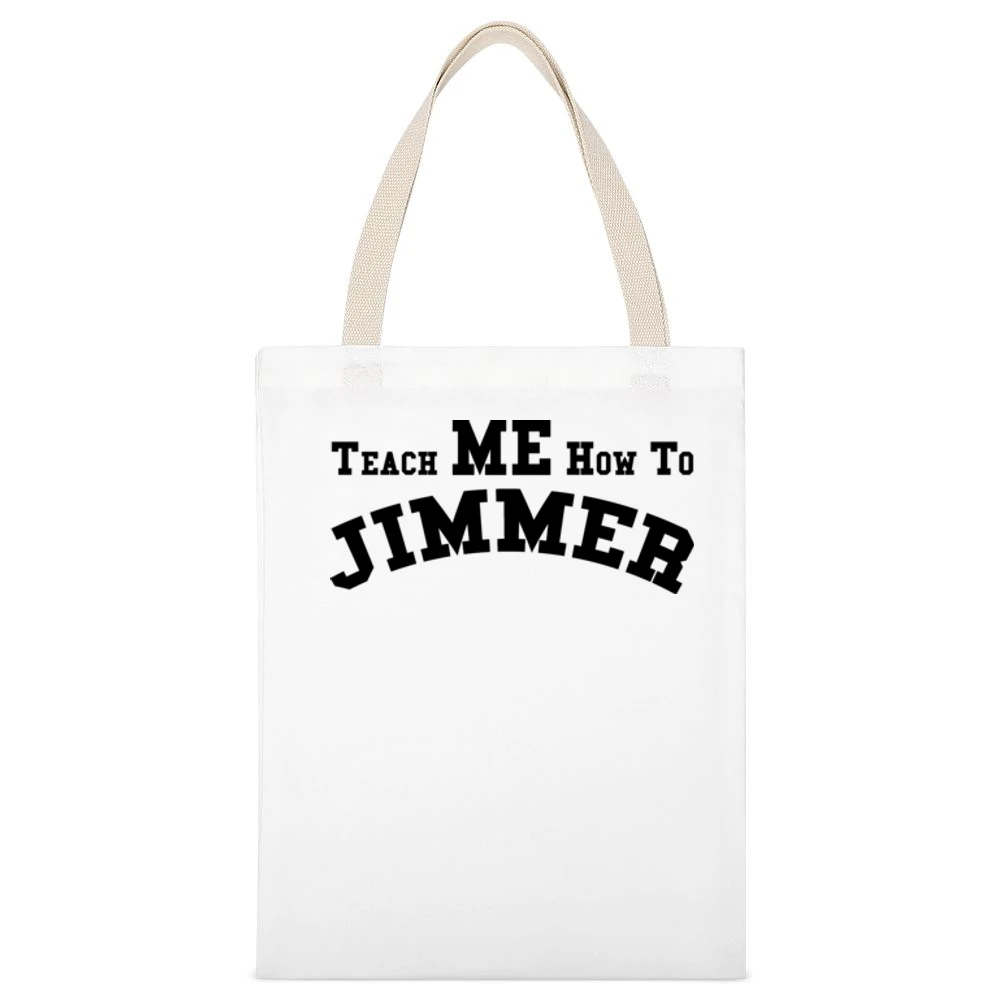 Teach Me How To Jimmer Jimmer Fredette Bball White Canvas Tote Shopping Bag