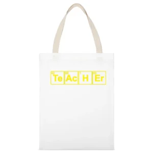 Teacher White Canvas Tote Shopping Bag