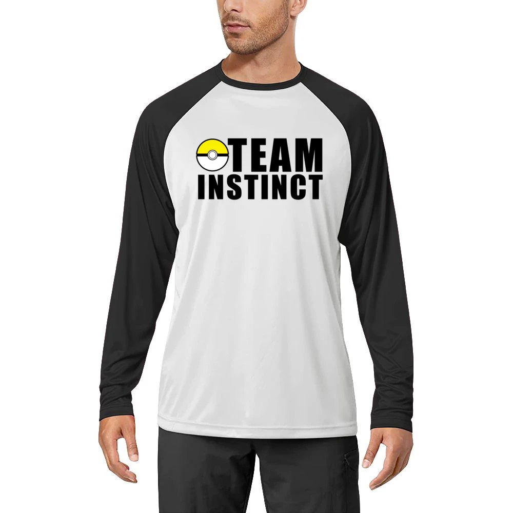 Team Instinct Pokemon Go Fun Graphic Game Apparel Men Long Sleeve T-Shirt