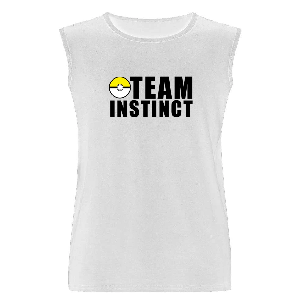 Team Instinct Pokemon Go Fun Graphic Game Apparel Men Sleeveless T-Shirt