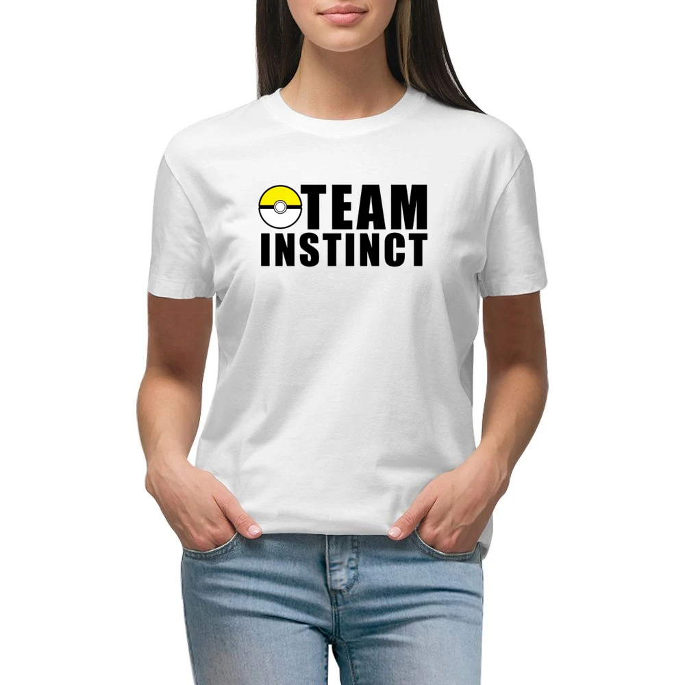 Team Instinct Pokemon Go Fun Graphic Game Apparel Premium Women Ladies T-shirt