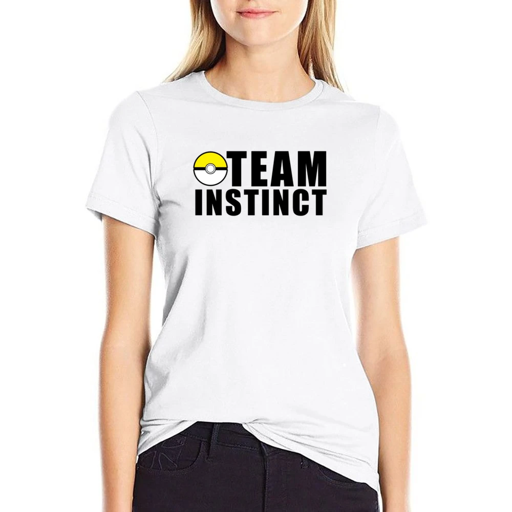 Team Instinct Pokemon Go Fun Graphic Game Apparel US Size Women Ladies T-shirt