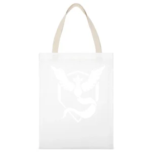 Team Mystic Logo Symbol Pokemon Go Fun Graphic Game Apparel White Canvas Tote Shopping Bag