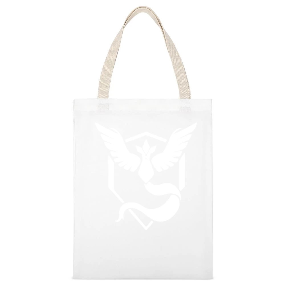 Team Mystic Logo Symbol Pokemon Go Fun Graphic Game Apparel White Canvas Tote Shopping Bag