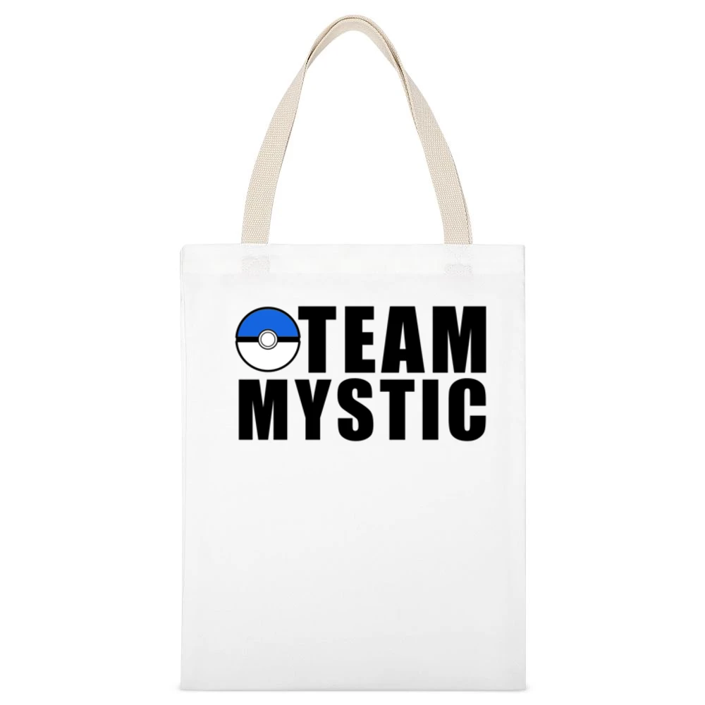 Team Mystic Pokemon Go Fun Graphic Game Apparel White Canvas Tote Shopping Bag