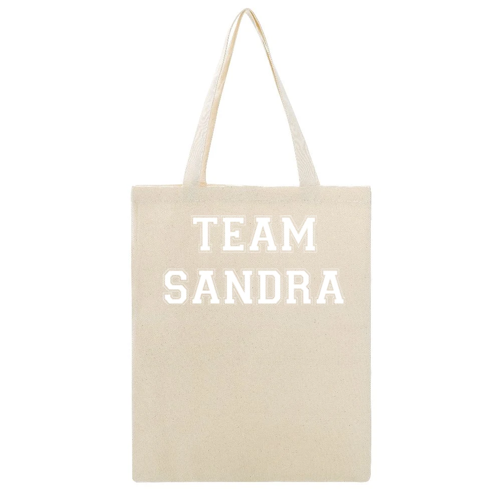 Team Sandra Beige Canvas Tote Shopping Bag