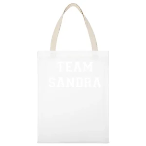 Team Sandra White Canvas Tote Shopping Bag