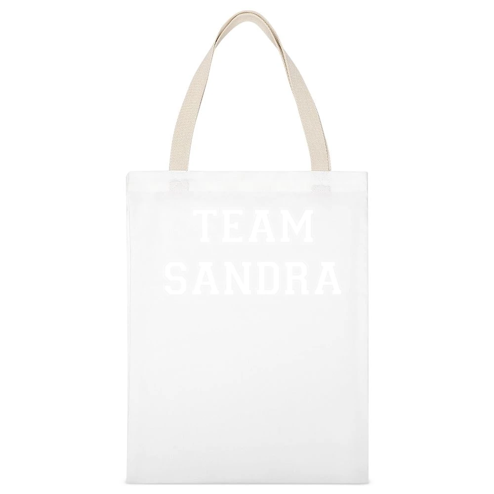 Team Sandra White Canvas Tote Shopping Bag