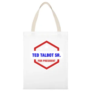 Ted Talbot Sr White Canvas Tote Shopping Bag