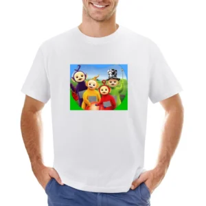 Teletubbies Fun Vintage Cartoon TV Show Graphic Asian Size Men T-Shirt