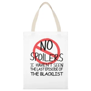 The Blacklist No Spoilers Last Episode Tv Funny White Canvas Tote Shopping Bag