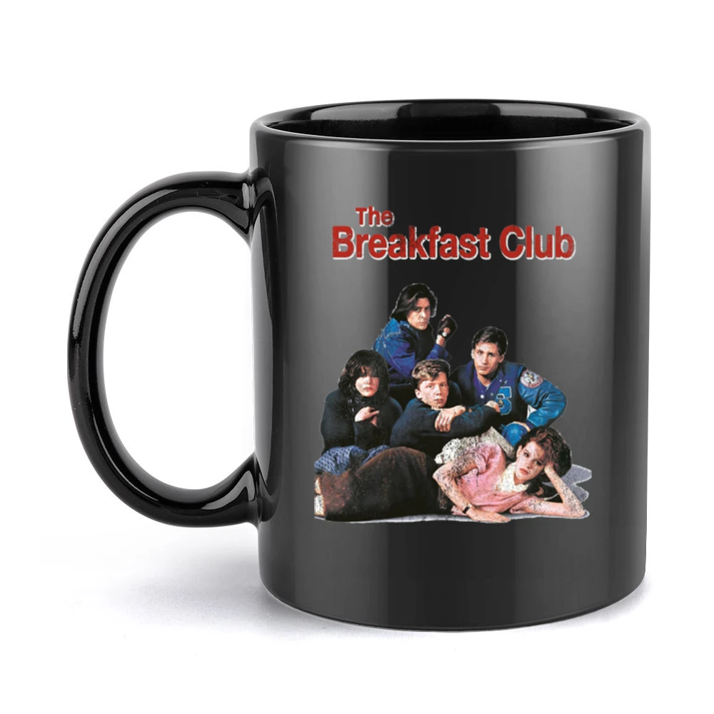 The Breakfast Club Cool Fun 80s Vintage Style Distressed Look Graphic Black Mug