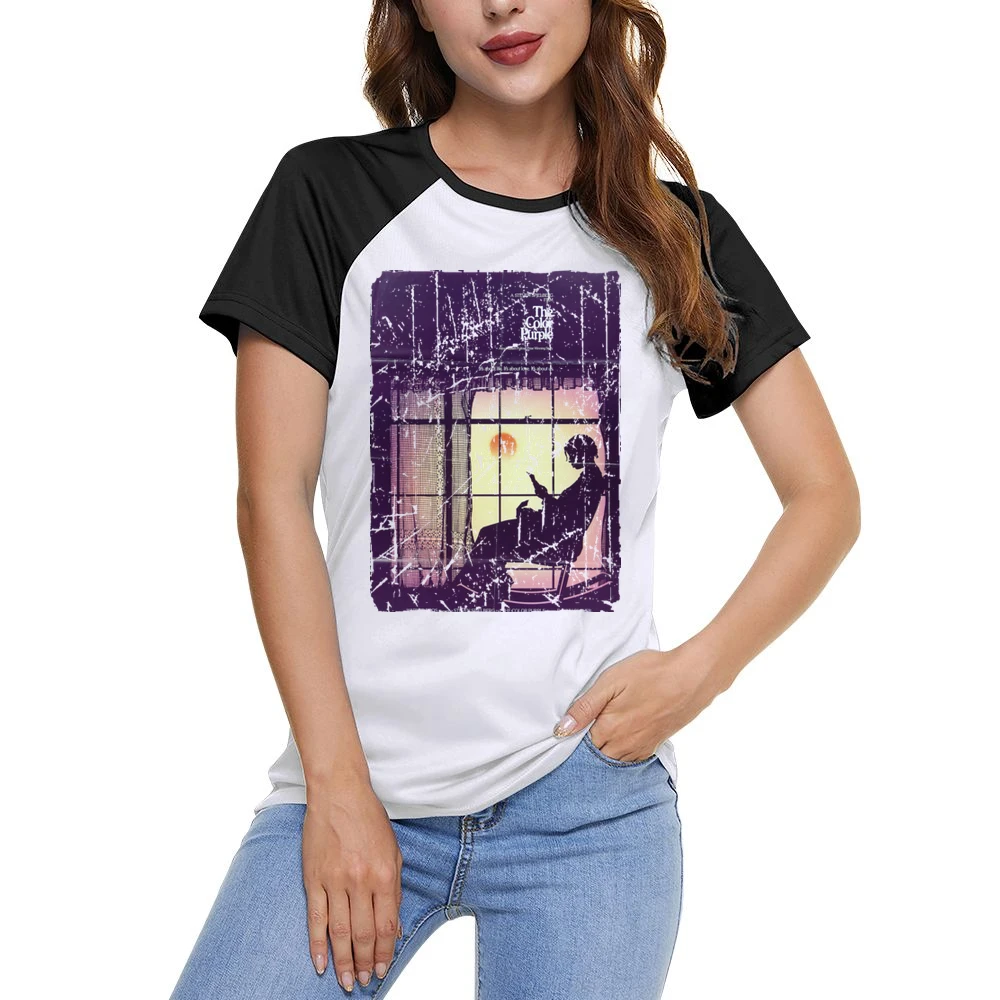 The Color Purple Movie Poster Retro Aged Look Women Ladies Short Sleeve T-Shirt