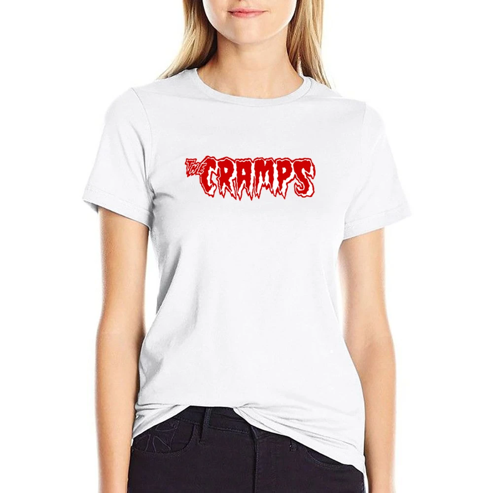 The Cramps red text logo US Size Women Ladies T-shirt