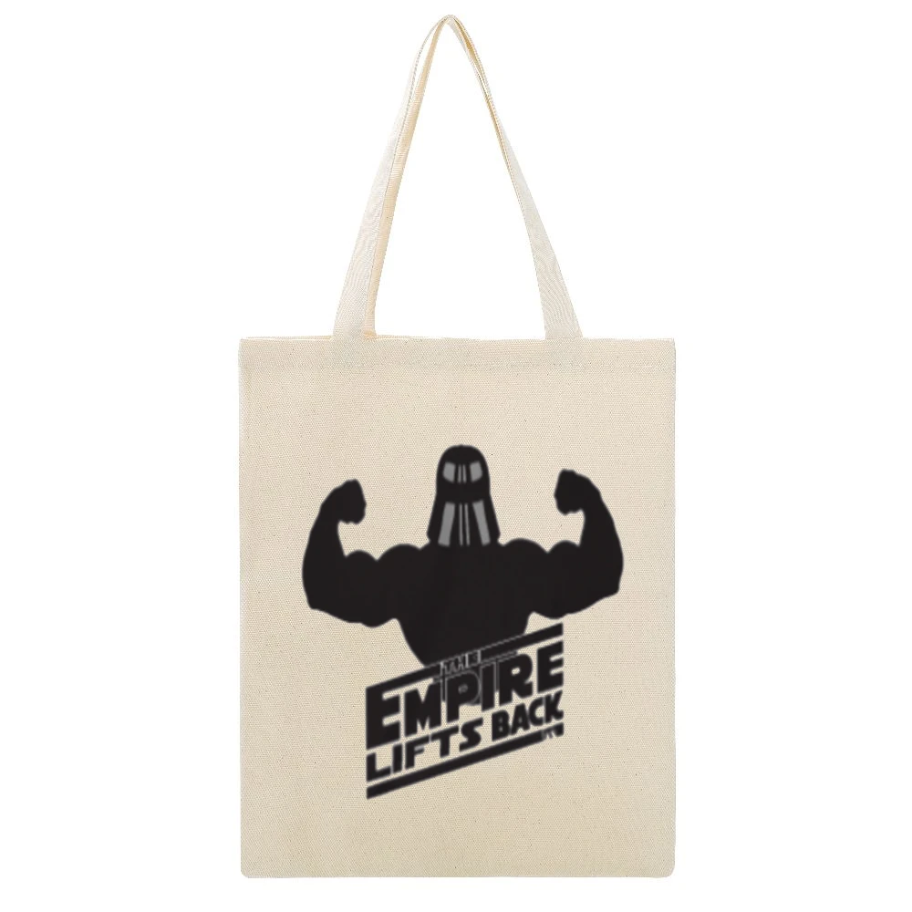 The Empire Lifts Back Tshirt Beige Canvas Tote Shopping Bag