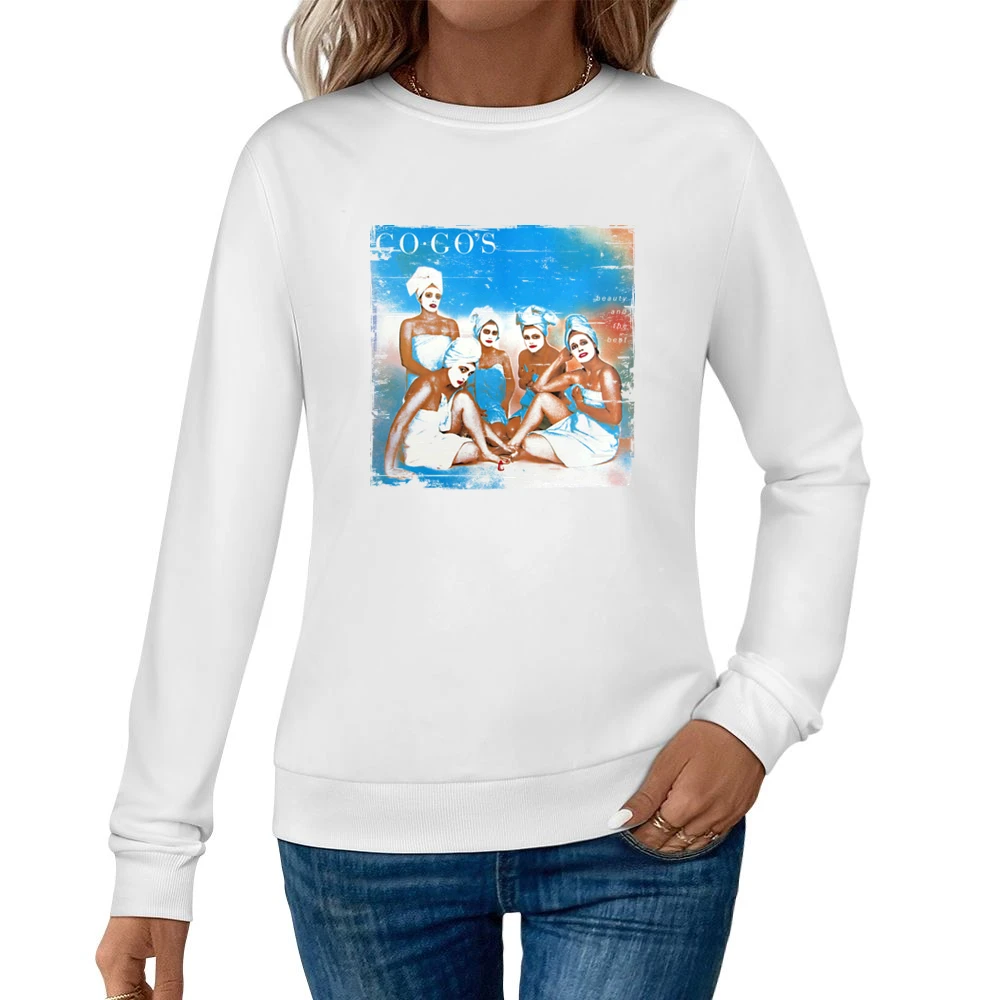 The Go Gos Beauty And The Beat Album Cover Distressed Image Women Pullover Sweatshirt