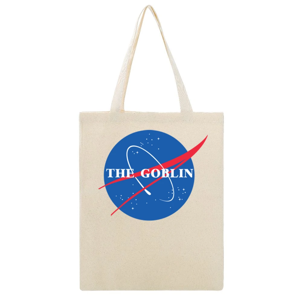 The Goblin New Planet Nasa Logo Parody Space Galaxy Beige Canvas Tote Shopping Bag