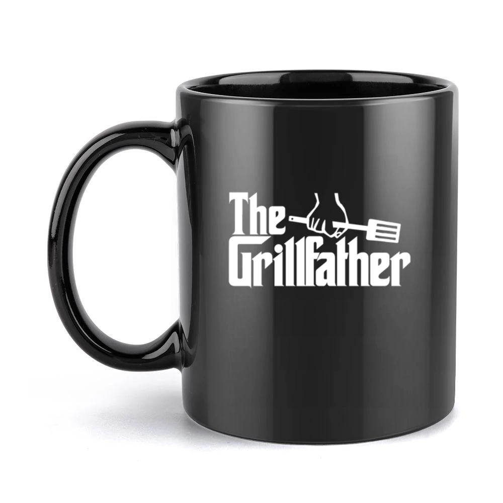 The Grill Father ( Can Add Name) Apron Black Mug