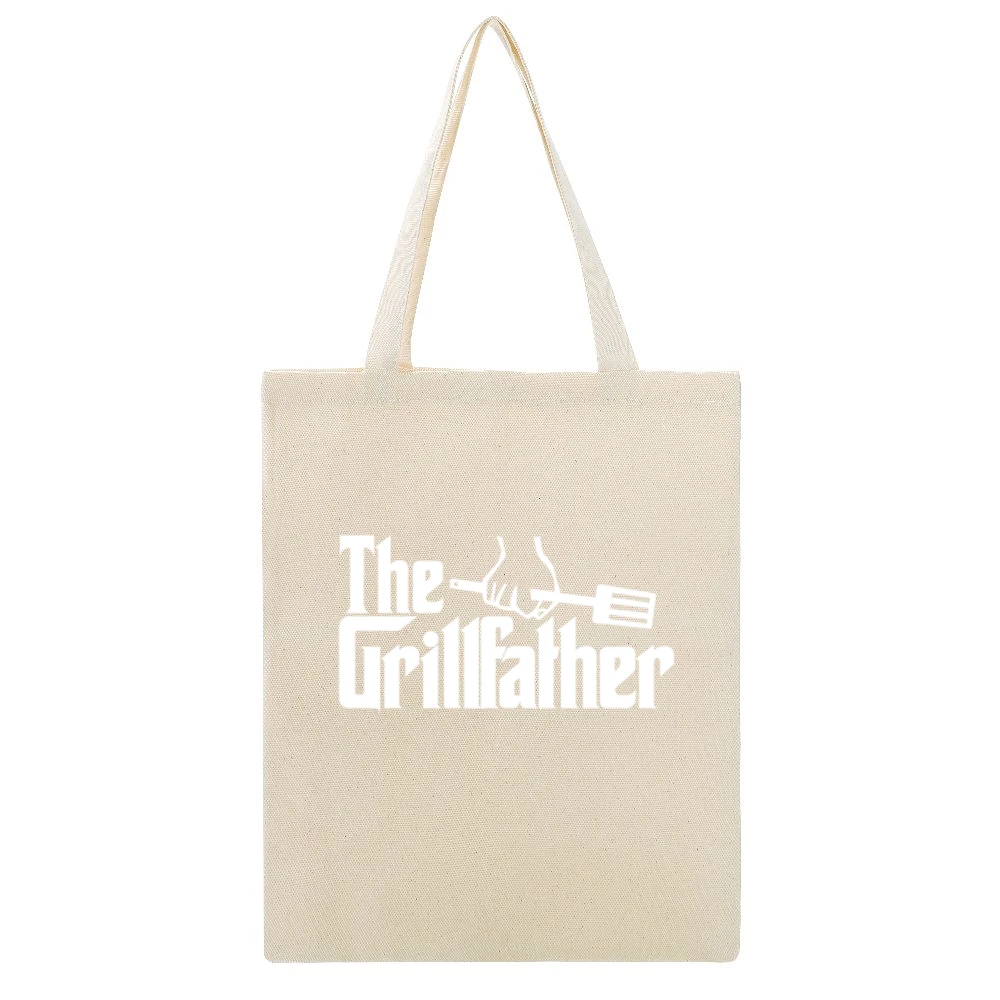 The Grillfather Funny Beige Canvas Tote Shopping Bag