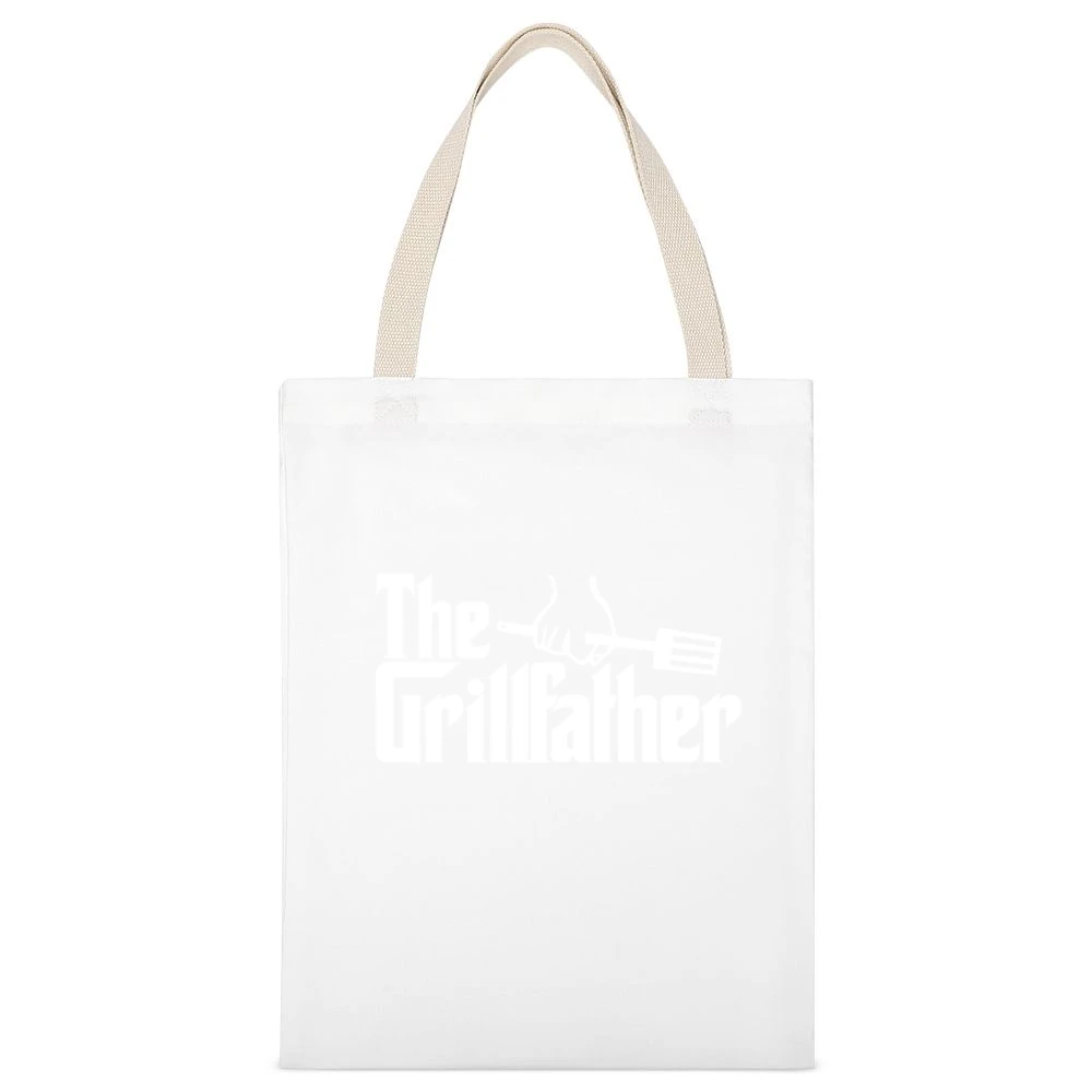 The Grillfather Funny White Canvas Tote Shopping Bag