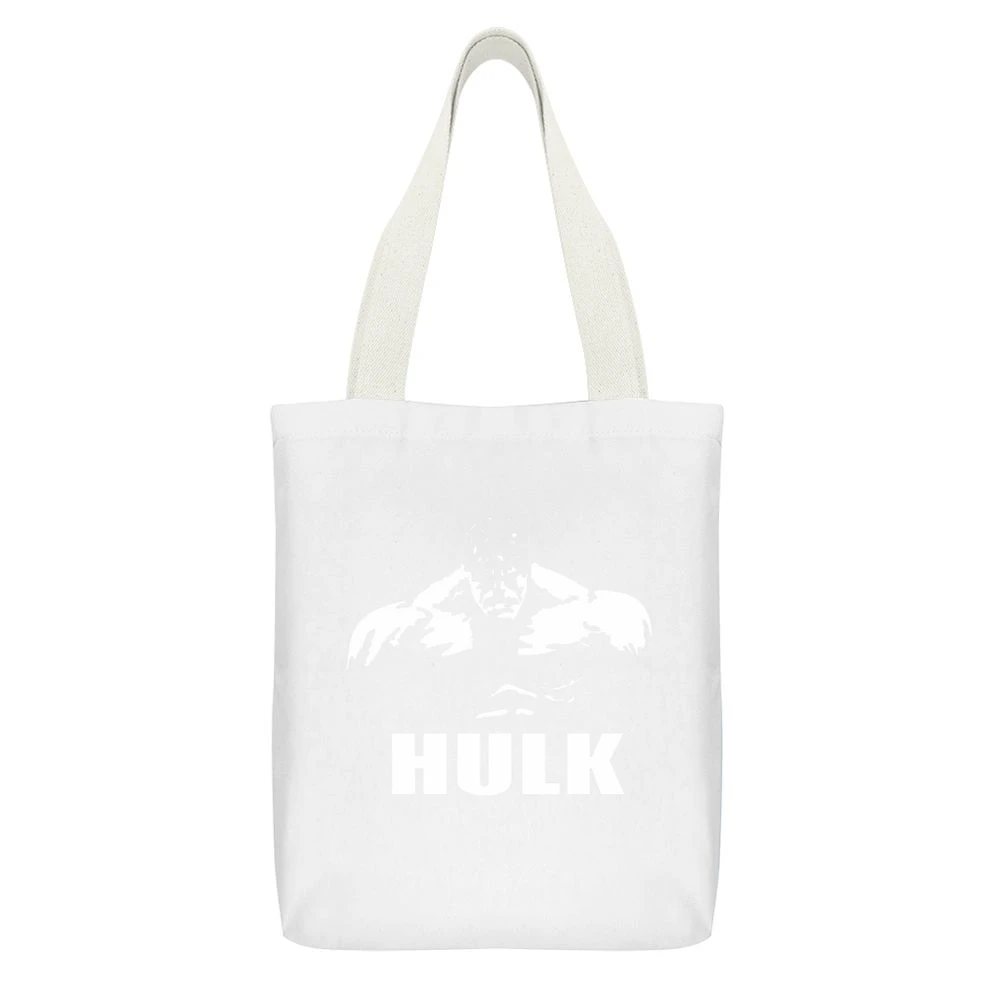 The Hulk Marvel Comics Dr Bruce Banner superhero fictional character White Canvas Tote Shopping Bag With Interior Pocket