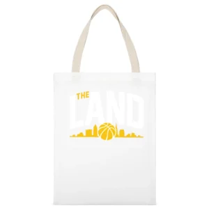The Land Where Champions Are Born Cool Graphic Cleveland Basketball Ca White Canvas Tote Shopping Bag