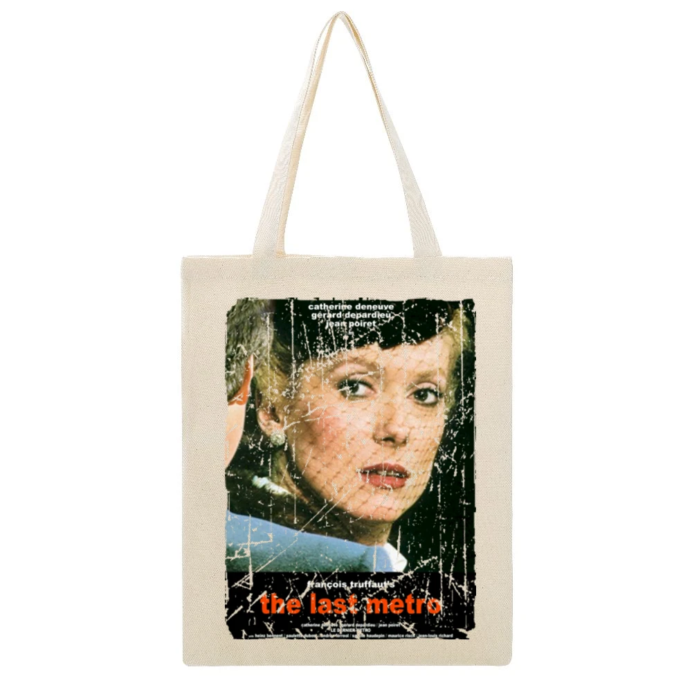 The Last Metro Movie Poster Retro Aged Look Beige Canvas Tote Shopping Bag