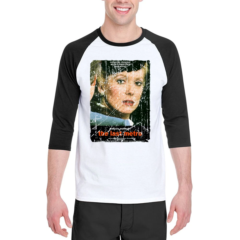 The Last Metro Movie Poster Retro Aged Look Men 3/4 Sleeve T-Shirt
