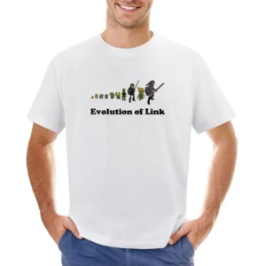 The Legend Of Zelda Evolution of Link Asian Size Men T-Shirt
