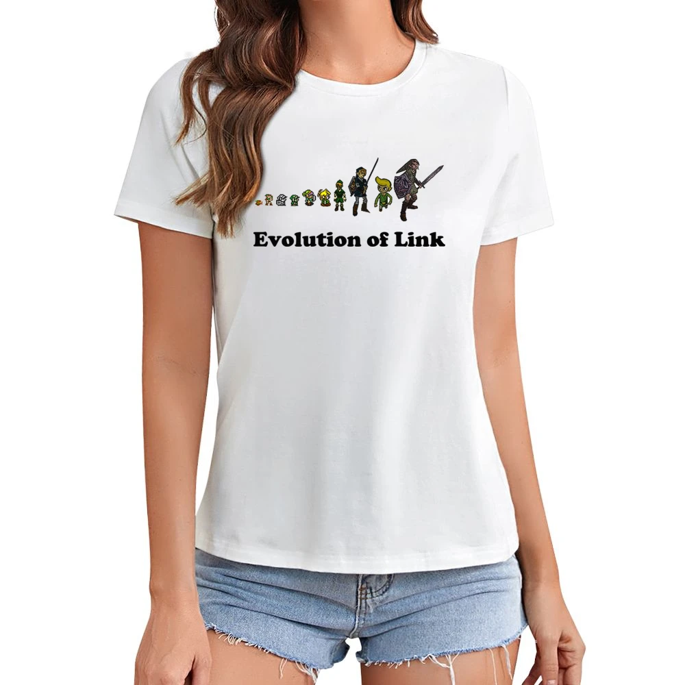 The Legend Of Zelda Evolution of Link Asian Size Women Ladies T-shirt