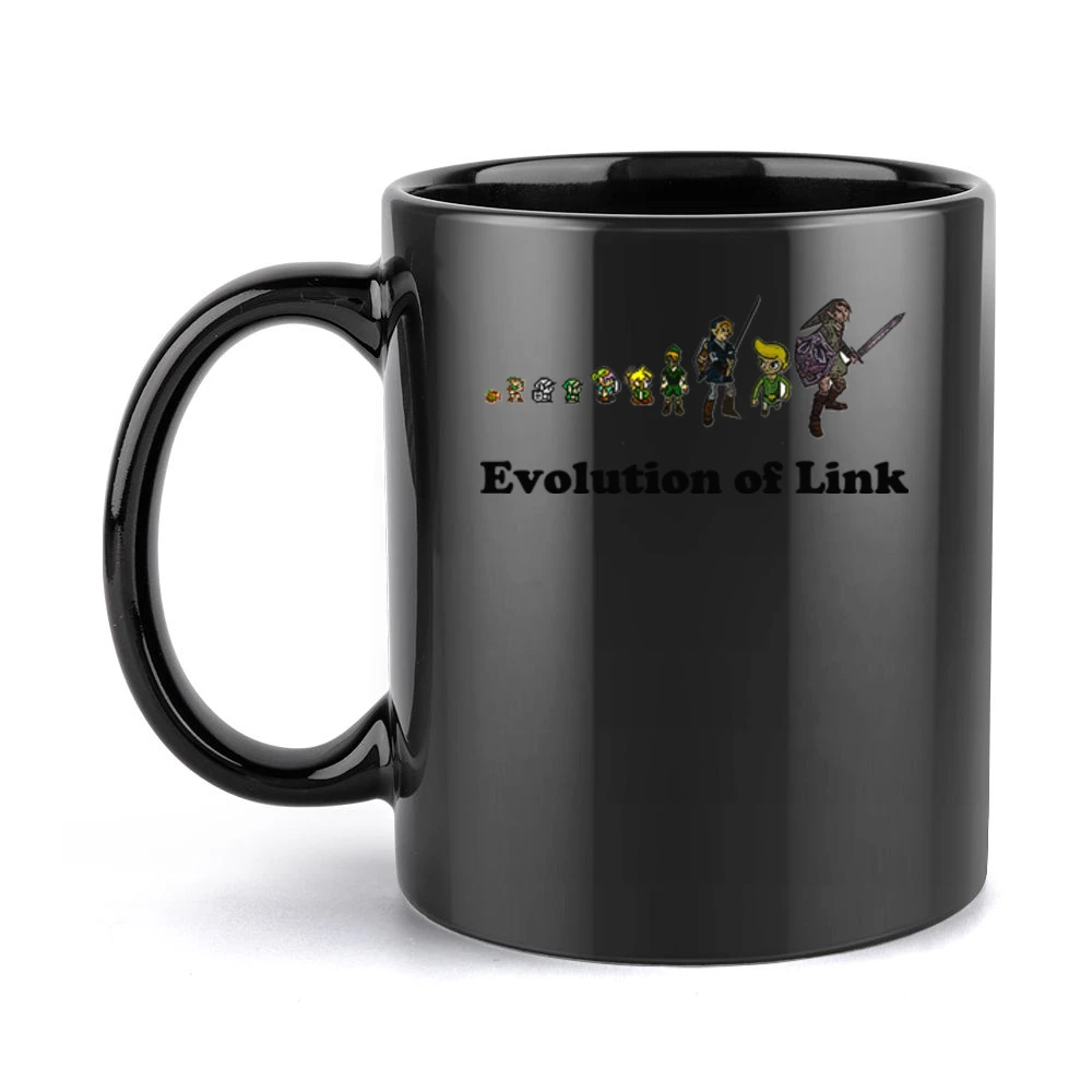 The Legend Of Zelda Evolution of Link Black Mug