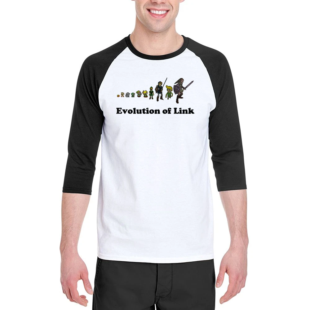 The Legend Of Zelda Evolution of Link Men 3/4 Sleeve T-Shirt